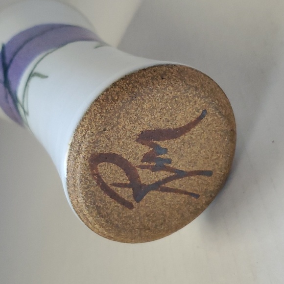 Glazed Stoneware Flower Vase Signed by RHW - Picture 8 of 10